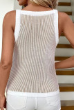 Solid Color Sleeveless Round Neck Knitted Vest