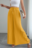 High Elastic Waisted Pleated Wide Leg Pants
