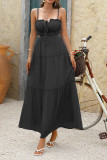 Solid Color Bohemian High Waisted Camisole Dress