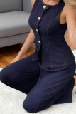 Sleeveless Vest Wide Leg Jeans 2-piece Set