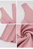 French V-neck Sleeveless Satin Dress