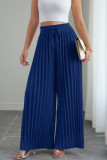 High Elastic Waisted Pleated Wide Leg Pants