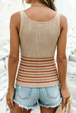 Retro Striped Contrasting Versatile Vest