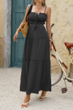 Solid Color Bohemian High Waisted Camisole Dress