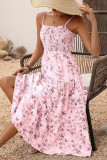 Bohemian Vacation Style Printed Camisole Dress