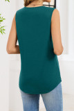 V-neck Sleeveless Solid Color Vest