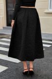 Solid Color Elastic Waist Simple Half Skirt