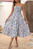 Bohemian Vacation Style Printed Camisole Dress