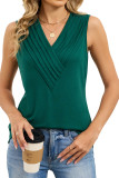 V-neck Sleeveless Solid Color Vest