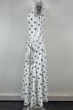 Retro Polka Dot Sleeveless Waist Cinched Dress
