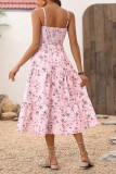 Bohemian Vacation Style Printed Camisole Dress