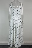 Retro Polka Dot Sleeveless Waist Cinched Dress