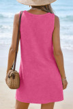 Waffle Knitted V-neck Sleeveless Beach Dress