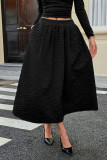 Solid Color Elastic Waist Simple Half Skirt