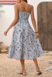 Bohemian Vacation Style Printed Camisole Dress