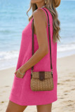 Waffle Knitted V-neck Sleeveless Beach Dress