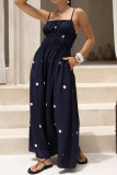 French Polka Dot Print Sleeveless Camisole Dress