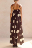 Mesh Polka Dot Printed High Waisted Dress