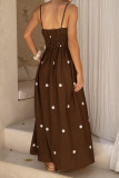 French Polka Dot Print Sleeveless Camisole Dress