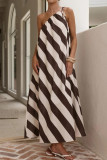Polka Dot Printed Off Shoulder Sleeveless Dress