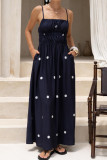 French Polka Dot Print Sleeveless Camisole Dress