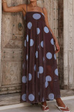 Mesh Polka Dot Printed High Waisted Dress