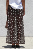 Mesh Polka Dot Striped Printed Skirt