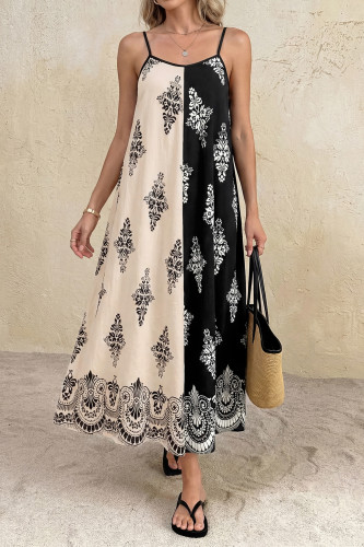 Bohemian Ethnic Style Printed Suspender Dress