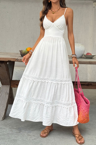 Sleeveless Waist Cinched Lace Camisole Cake Dress