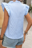 Retro Embroidered Flying Sleeve Lapel Shirt