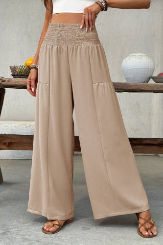 High Elastic Waisted Pleated Wide Leg Pants