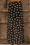 Mesh Polka Dot Striped Printed Skirt