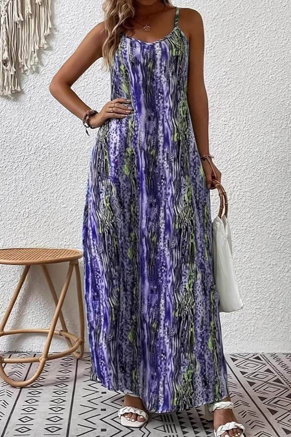 Printed Sleeveless Camisole Dress