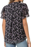Lotus Leaf Double-layer Short Sleeve Chiffon Shirt