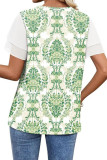 Round Neck Printed Double-layer Short Sleeved T-shirt