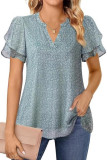 Lotus Leaf Double-layer Short Sleeve Chiffon Shirt