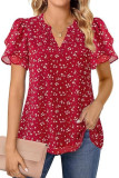 Lotus Leaf Double-layer Short Sleeve Chiffon Shirt