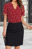 Lotus Leaf Double-layer Short Sleeve Chiffon Shirt