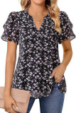 Lotus Leaf Double-layer Short Sleeve Chiffon Shirt