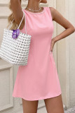 Nail Bead Round Neck Sleeveless Dress