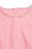 Nail Bead Round Neck Sleeveless Dress