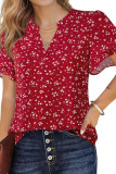 Lotus Leaf Double-layer Short Sleeve Chiffon Shirt