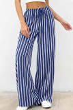 Striped Loose Elastic Waist Wide Leg Pants