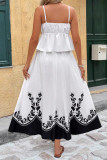 Vacation Style Printed Camisole Vest Skirt 2-piece Set