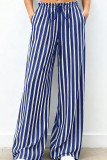 Striped Loose Elastic Waist Wide Leg Pants