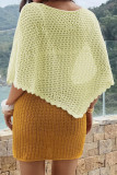 Solid Color Hollow Shawl Knitted T-shirt