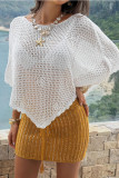 Solid Color Hollow Shawl Knitted T-shirt