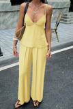 Sleeveless Vest and Wide Leg Pants 2-piece Set
