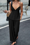 Sleeveless Vest and Wide Leg Pants 2-piece Set