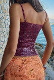 Sequin Camisole Strapless Sleeveless Vest